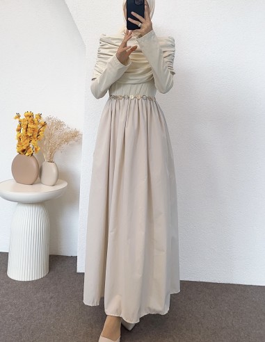 6164 omuz drapeli elbise -Taş