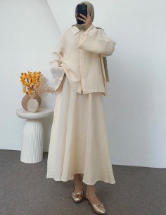 51862 müslin etek takım - taş