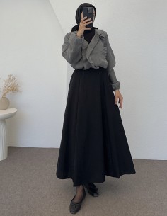 D29165 fırfır detay gömlek... 2