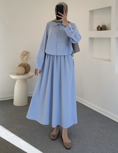 2805 yandan bağlamalı takım - mavi