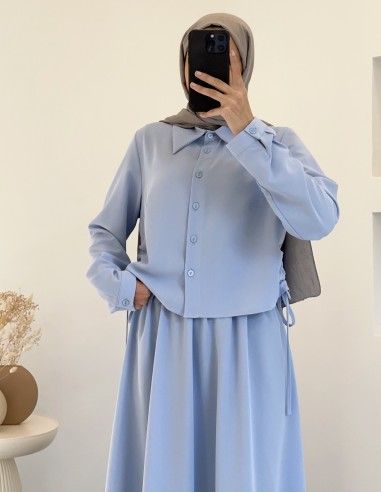 2805 yandan bağlamalı takım - mavi