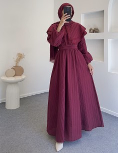 2695 sindi elbise -Bordo