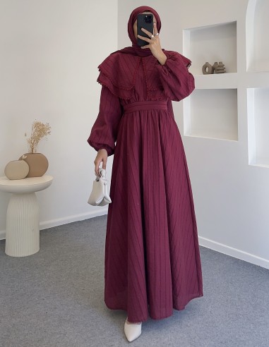 2695 sindi elbise -Bordo