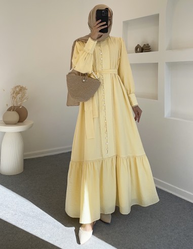 7864 miray elbise - sarı