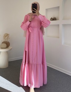 7864 miray elbise - Pembe 2