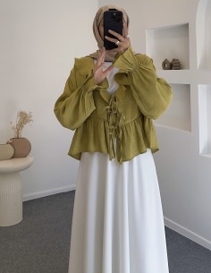 D29255 fırfır bluz - yağ... 2