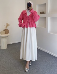 D29255 fırfır bluz - pembe