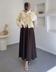 D29255 fırfır bluz -sarı