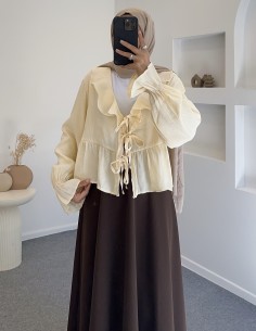 D29255 fırfır bluz -sarı 2