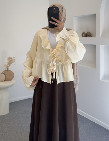 D29255 fırfır bluz -sarı