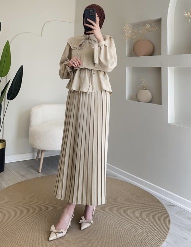 2095 bebe yaka etek takım-Taş