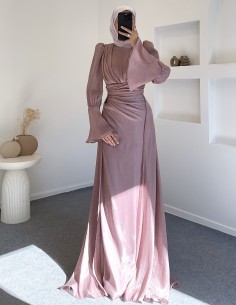 8558 şura elbise -pudra