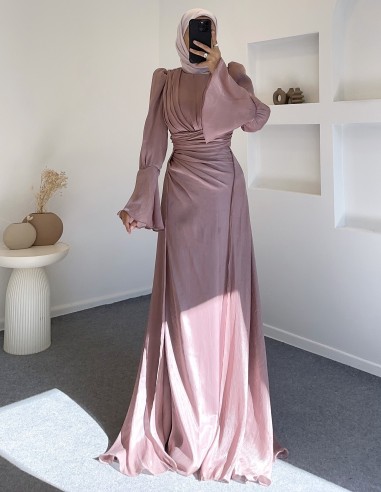 8558 şura elbise -pudra