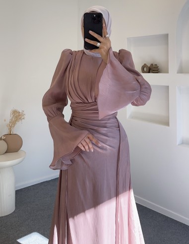 8558 şura elbise -pudra