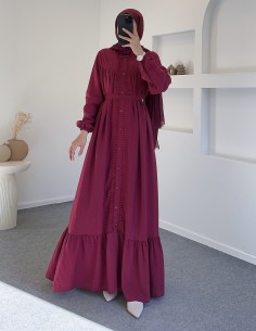 7853 ada elbise - bordo