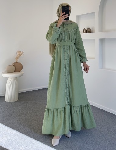 7853 ada elbise -Yeşil