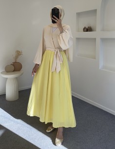D29062 pamuklu etek -sarı