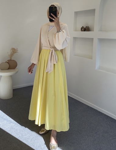 D29062 pamuklu etek -sarı