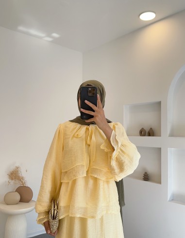 2720 fırfırlı takım - sarı