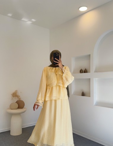 2720 fırfırlı takım - sarı