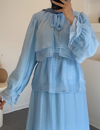 2720 fırfırlı takım - bebe mavi