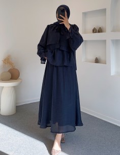 2720 fırfırlı takım - lacivert 2