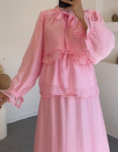 2720 fırfırlı takım -Pembe 2