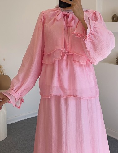 2720 fırfırlı takım -Pembe