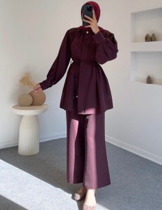 6813 pantolon takım - bordo