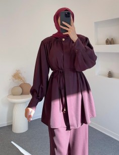 6813 pantolon takım - bordo 2