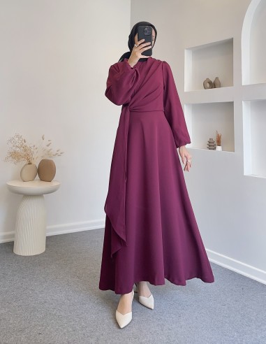 307 mola elbise - bordo