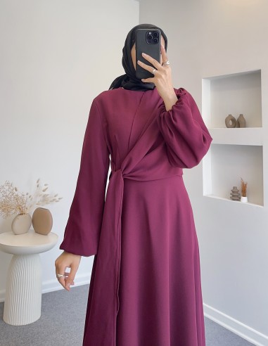 307 mola elbise - bordo