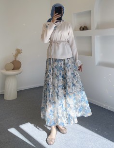 7244 papatya etek takım - Mavi