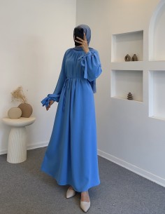 9150 afra elbise - Mavi