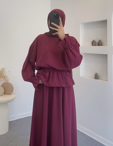 322 beli büzgülü simli ikili takım -...