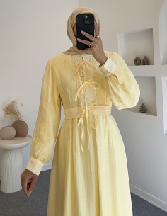 7862 selen elbise - sarı 2