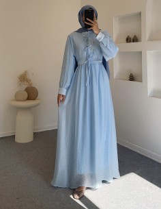 7862 selen elbise - Bebe mavi