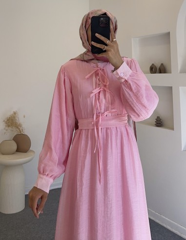 7862 selen elbise - Pembe