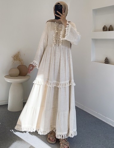 51164 Alaçatı elbise - taş