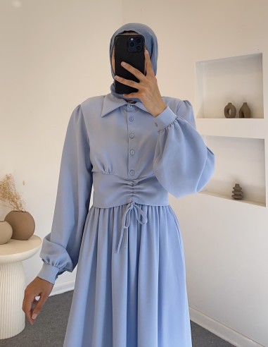 402 bel büzgülü takım - Bebe mavi