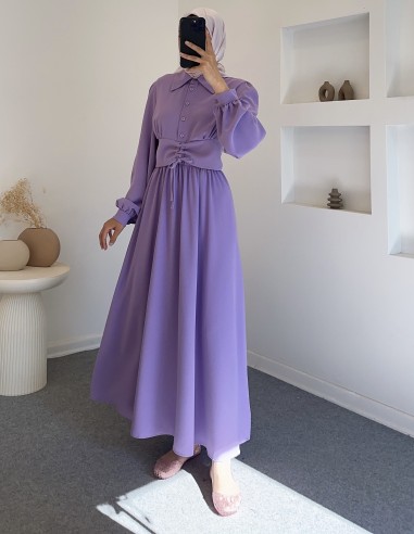 402 bel büzgülü takım -lila