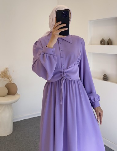 402 bel büzgülü takım -lila