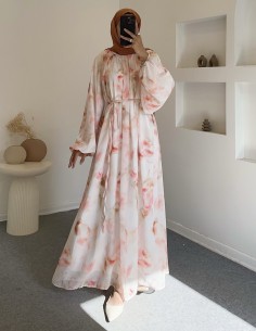 9987 nola elbise -pembe 2