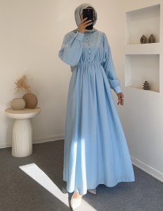 7863 elvina elbise - mavi