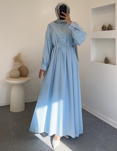 7863 elvina elbise - mavi