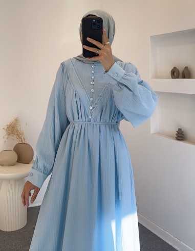 7863 elvina elbise - mavi