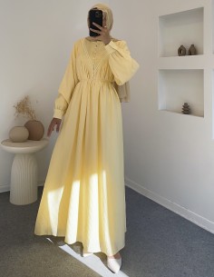 7863 elvina elbise - Sarı