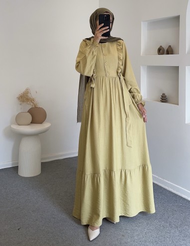 2559 efsun elbise - yağ yeşili