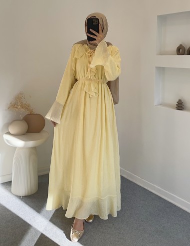 6003 kolları geniş fırfırlı elbise -...