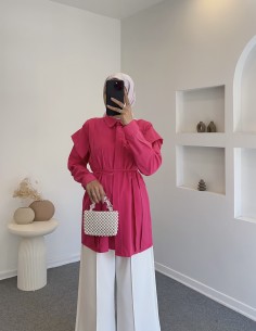 4779 omuz detay gömlek - Pembe